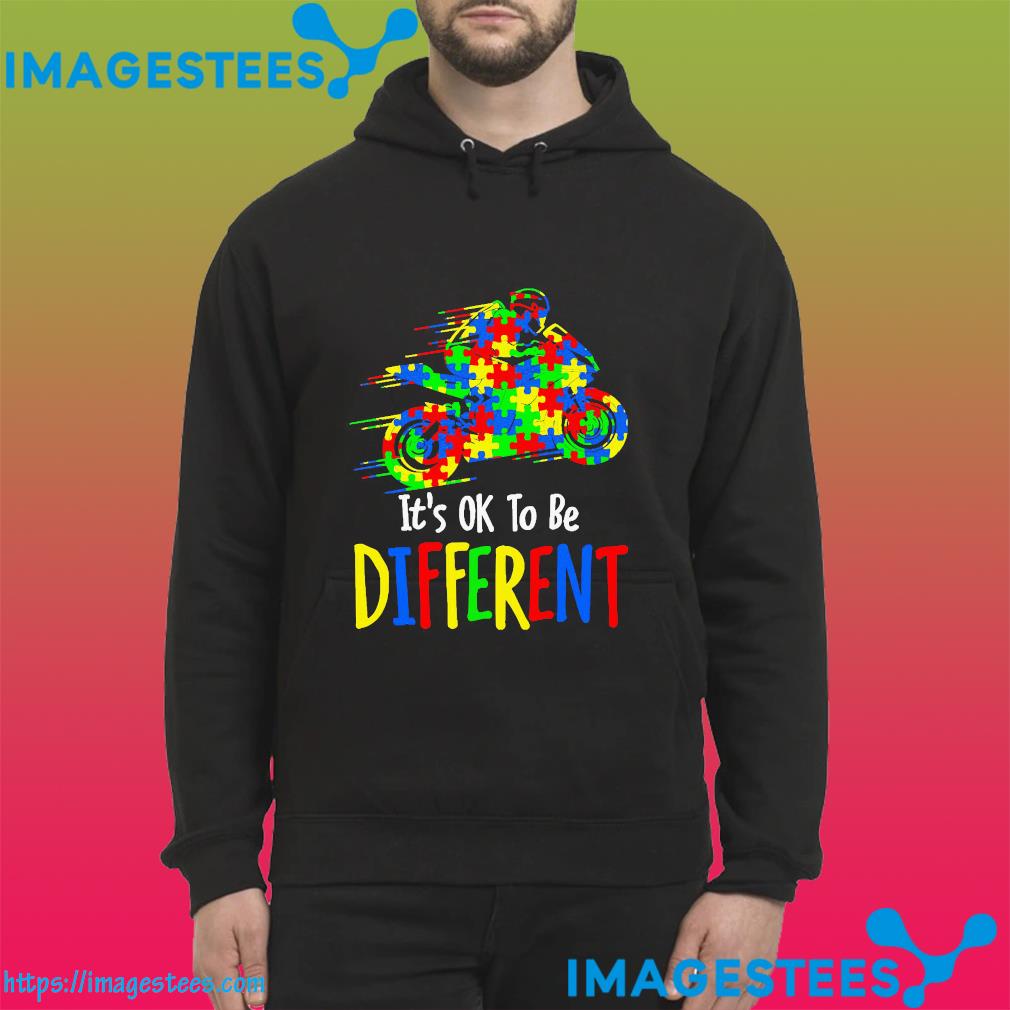 Autism awareness motorbike it's ok to be different hoodie