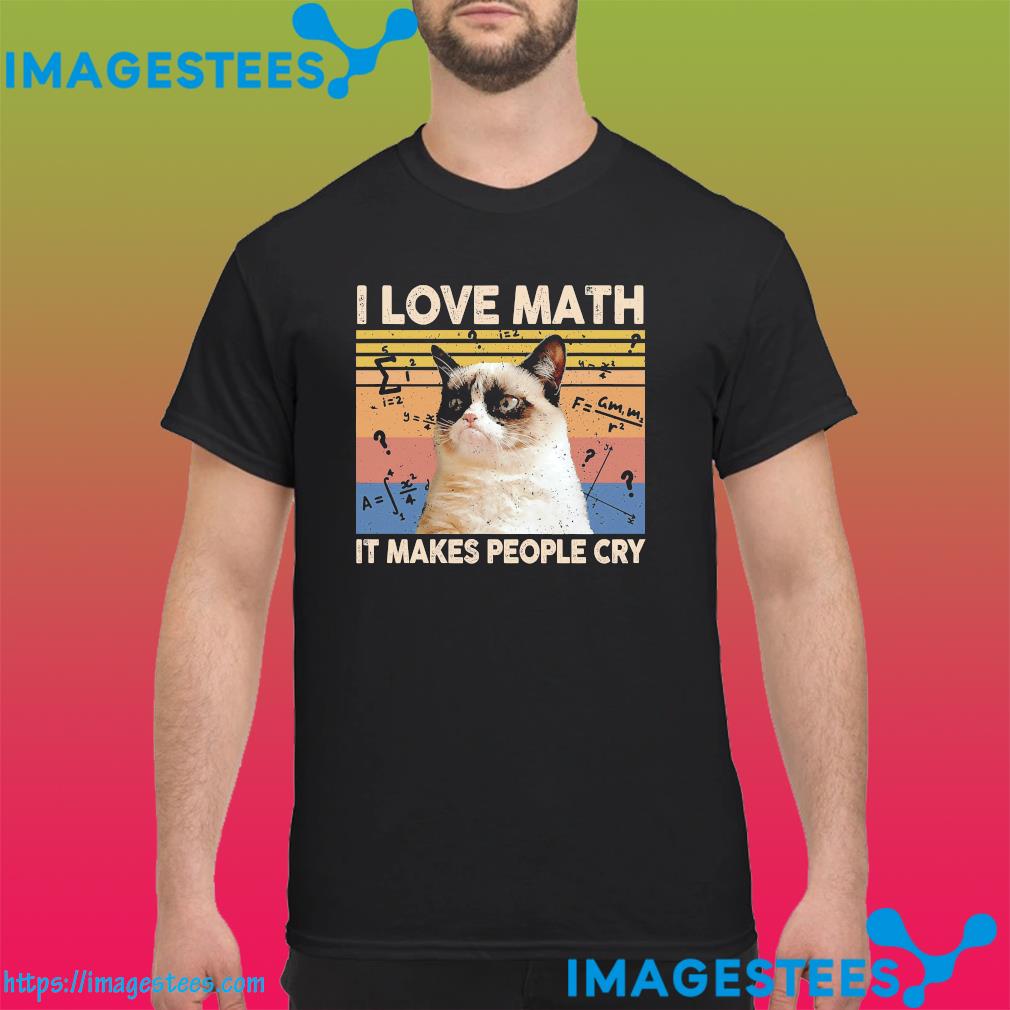 Cat I love math it makes people cry vintage shirt